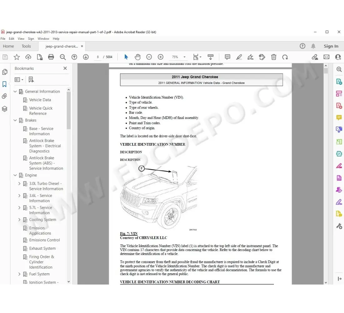 Jeep Grand Cherokee 2011 2013 service manual